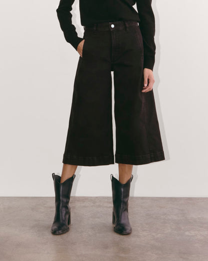 The Denim Culotte | Tumbled Black