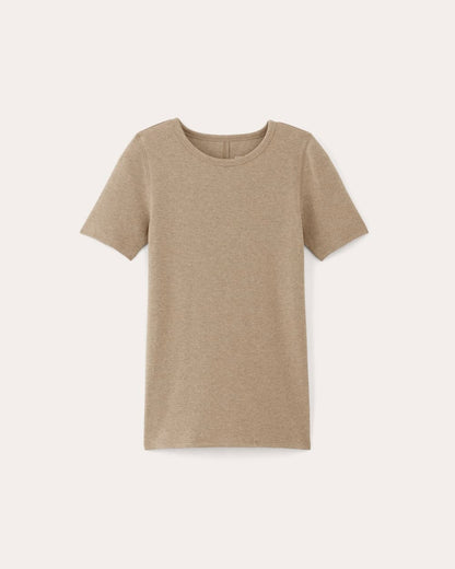 The Luxe Rib Crew | Heathered Tan