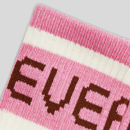 The Ribbed Sweater Sock | Canvas Tan / Fuschia Pink
