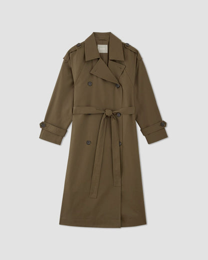 The Cotton Long Trench Coat | Beech