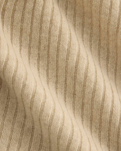 Cashmere Ribbed V-Neck Cardigan | Heather Light Camel