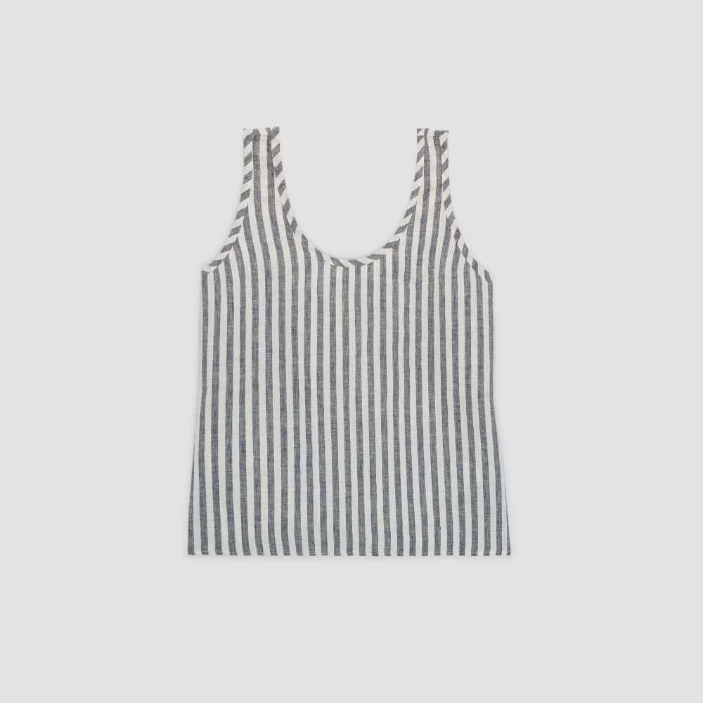 The Scoop Tank in Linen | Bone/Navy