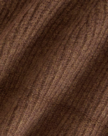 The Cashmere Fine Rib Beanie | Heather Cocoa