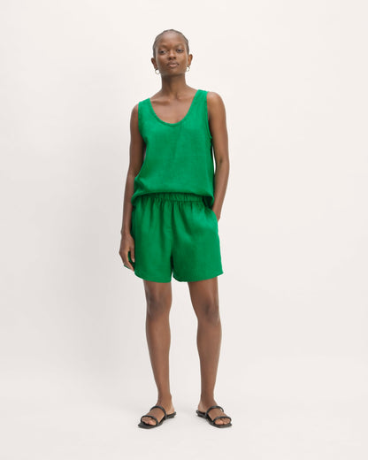 The Scoop Tank in Linen | Grass Green