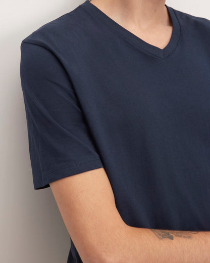 The Organic Cotton V-Neck Tee | Deep Navy