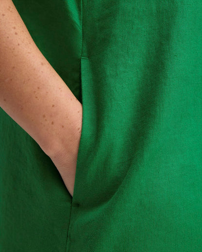 The Shirtdress in Linen | Grass Green