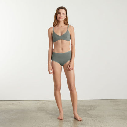 The Cotton High-Rise Hipster | Dark Sage