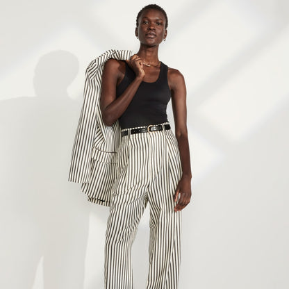 The Draper Pleated Pant in Buttersmooth | Ombre Stripe | 30" Inseam