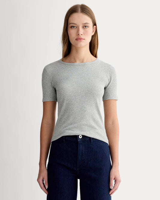 The Luxe Rib Crew | Heathered Grey
