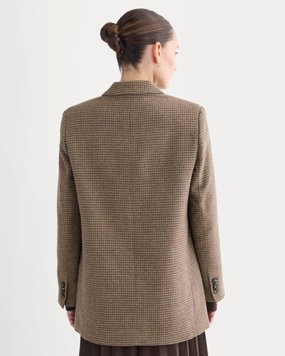 The Oversized Blazer in Wool | Brown Houndstooth