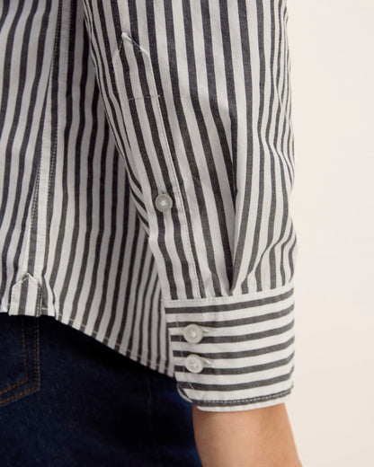 The Supima® Poplin Shirt | Optic White / Black