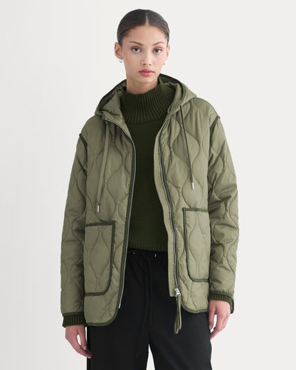 ReNew Quilted Hooded Liner | Lichen Green