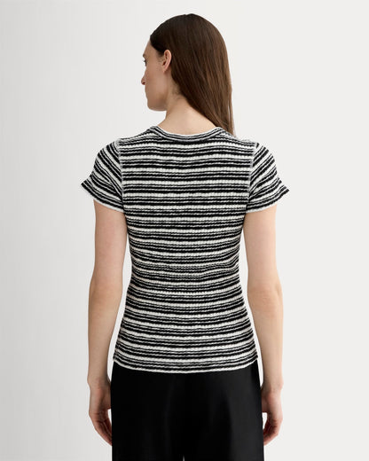 The Cozy Rib Tee | Bone / Black