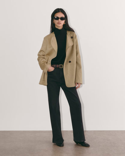 The October Coat | Dark Heathered Camel
