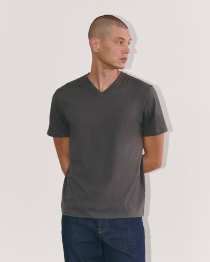 The Essential Organic V-Neck Tee | Graphite