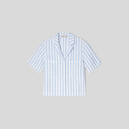 The Linen Workwear Shirt | Blue / White