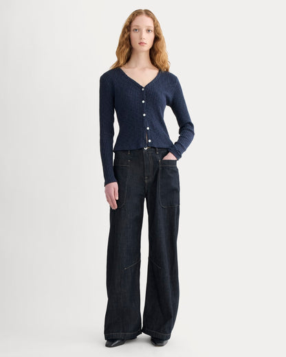 The Cozy Rib Cardigan | Navy