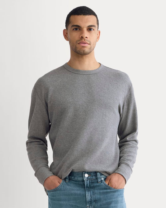 Thermal Crew in Cozy Waffle | Heathered Charcoal