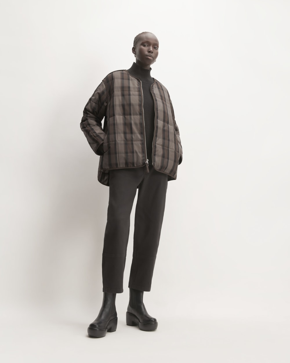 The Quilted Cotton Liner | Abalone / Black / Earth Brown