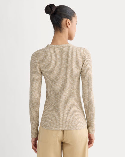 The Cozy Rib Long-Sleeve Tee | Cornstalk / Bone Twist