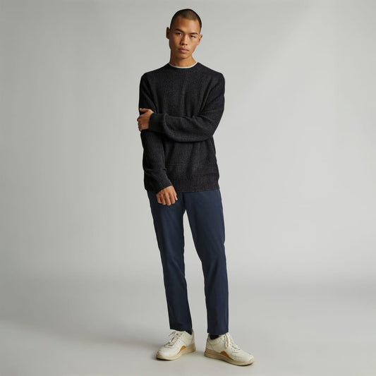 The No-Sweat Ribbed Crew | Heather Ash