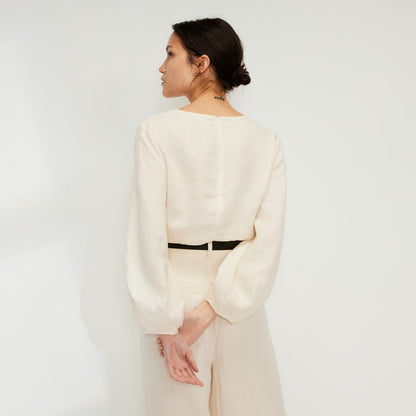 The Linen Long-Sleeve Top | Canvas