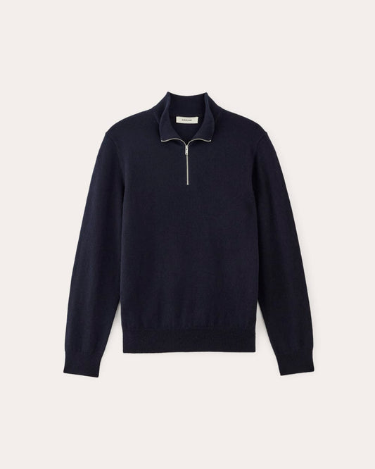 The Quarter-Zip in Cashmere |  Navy