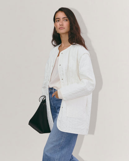The Midi Quilted Liner | Bone
