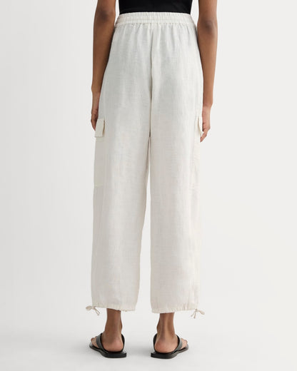 The Cargo Curve Pant in Linen | Natural Chambray