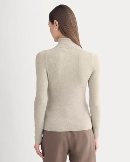 The Turtleneck in Ultrasoft Merino | Heather Oatmeal