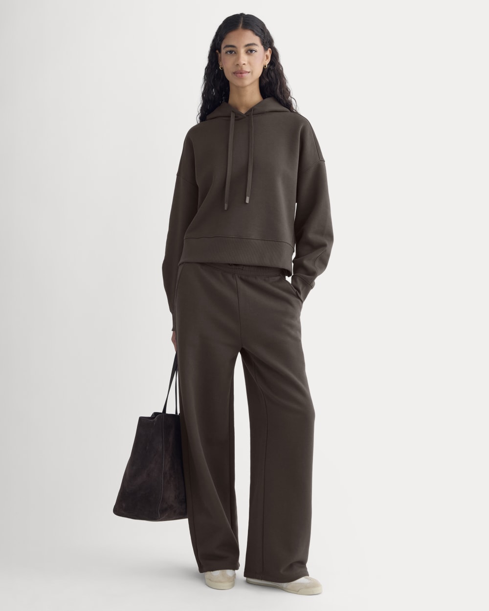 Cropped Luxe Fleece Hoodie | Dark Chocolate