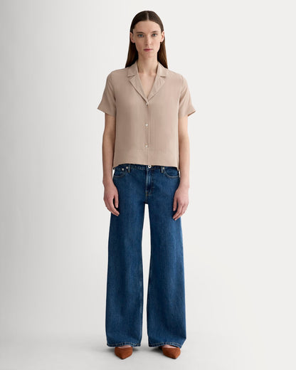 The Notch Shirt in Washable Silk | Burnt Sugar