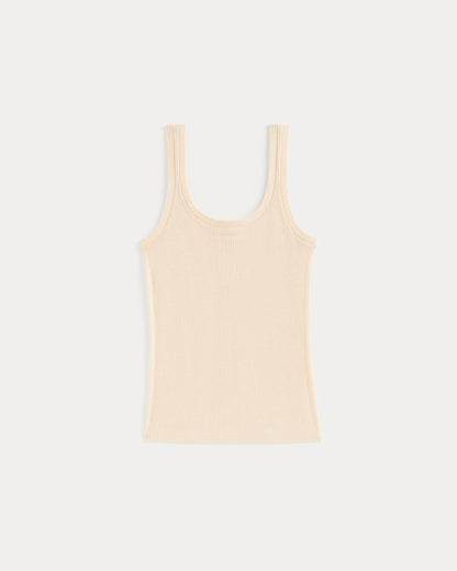 The Light Ribbed Cami in Ultrasoft Merino | Parchment