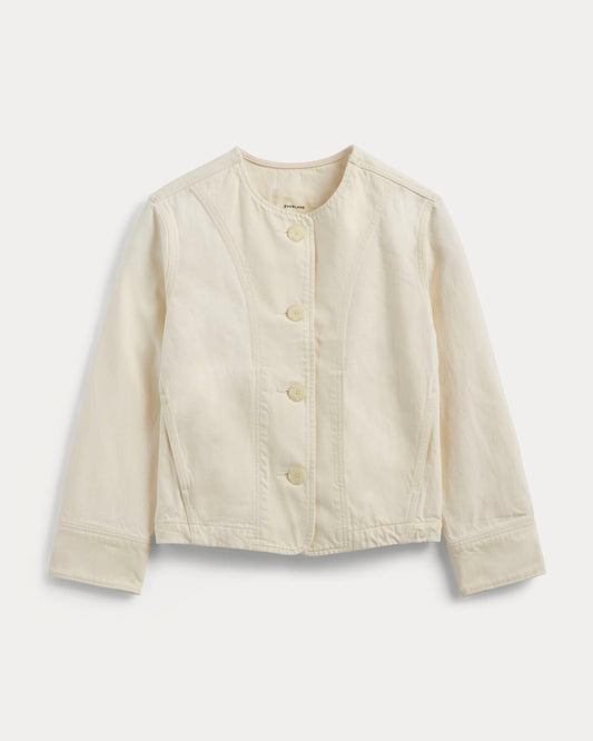 The Denim Barrel Jacket | Calico Ecru