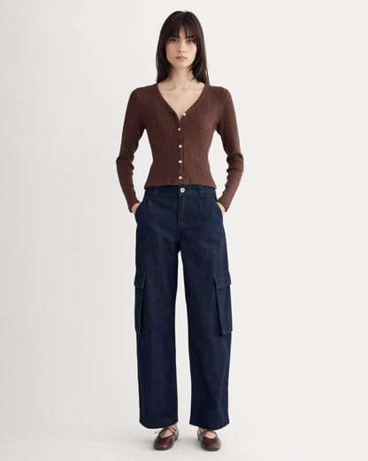 The Cozy Rib Cardigan | Dark Mahogany