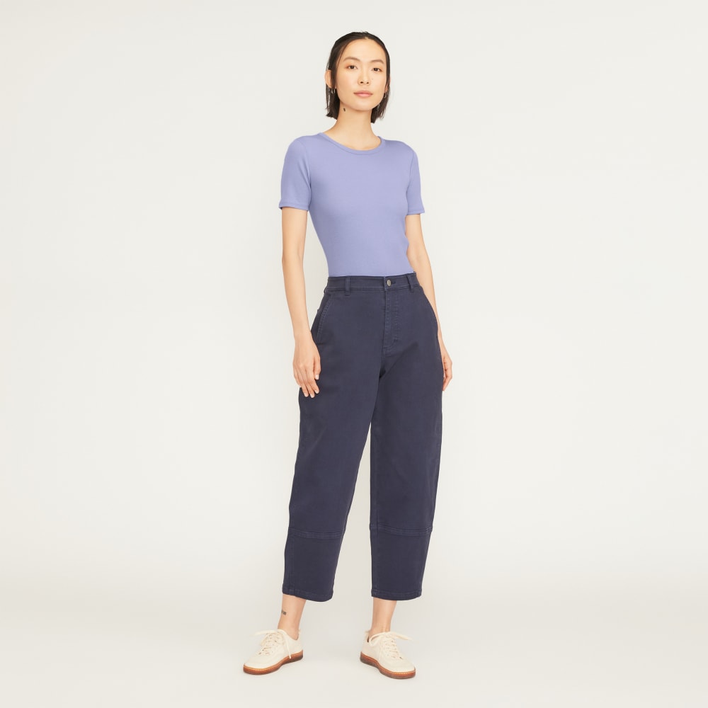 The Pima Micro-Rib Crew Tee | Cornflower Blue