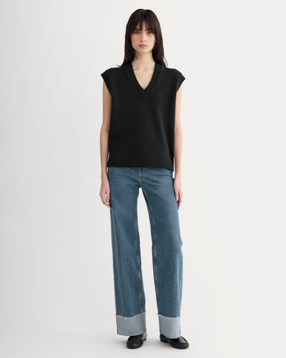 The Boxy Vest in Everyday Cotton | Black