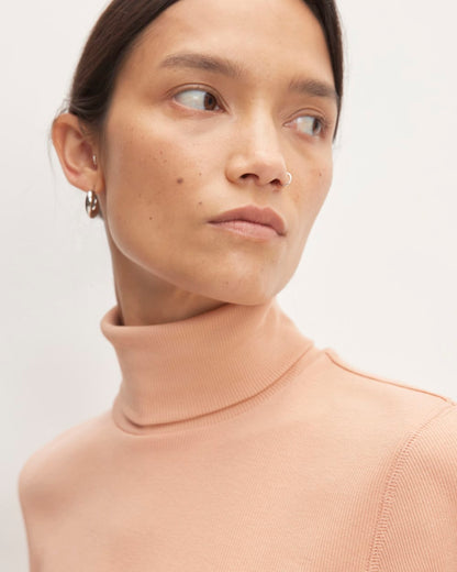 The Luxe Rib Turtleneck | Blush Pink