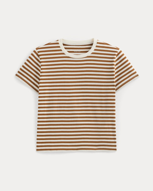 The Box-Cut Tee in Essential Cotton | Bone/Toffee | No Pocket